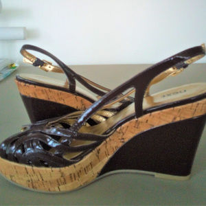 NEXT Chocolate Brown Wedge Heel Sandal Wmn's Sz 7